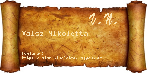 Vaisz Nikoletta névjegykártya